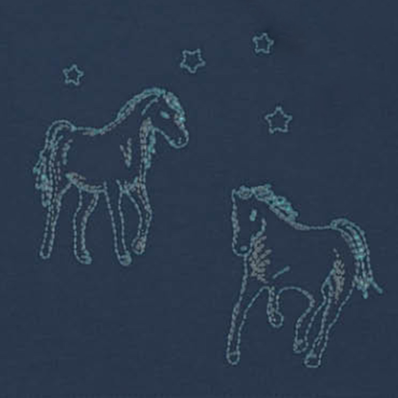 Langarmshirt mit Pferde-Stickerei dunkelblau