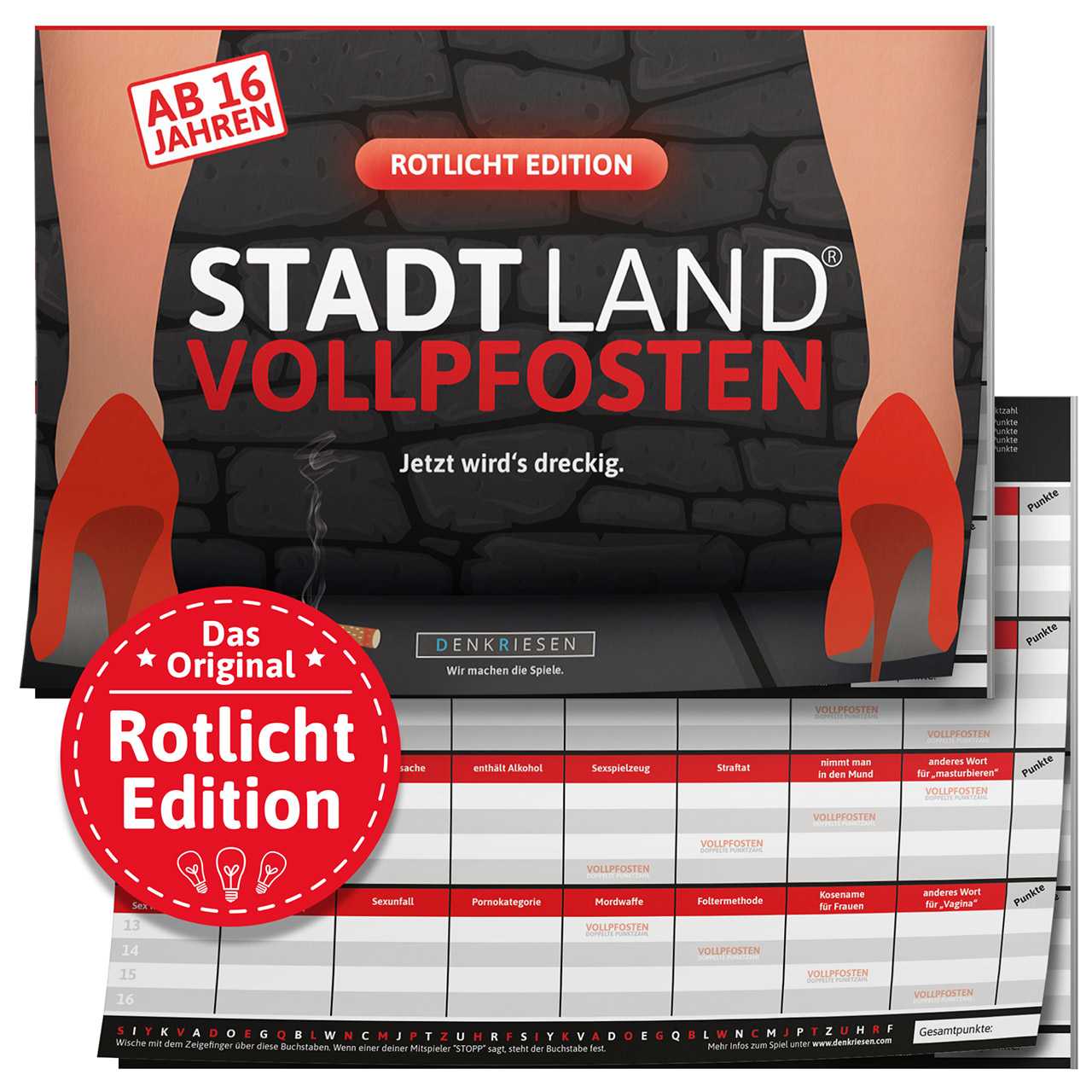Stadt Land Vollpfosten- Rotlicht Edition A4 ab 16