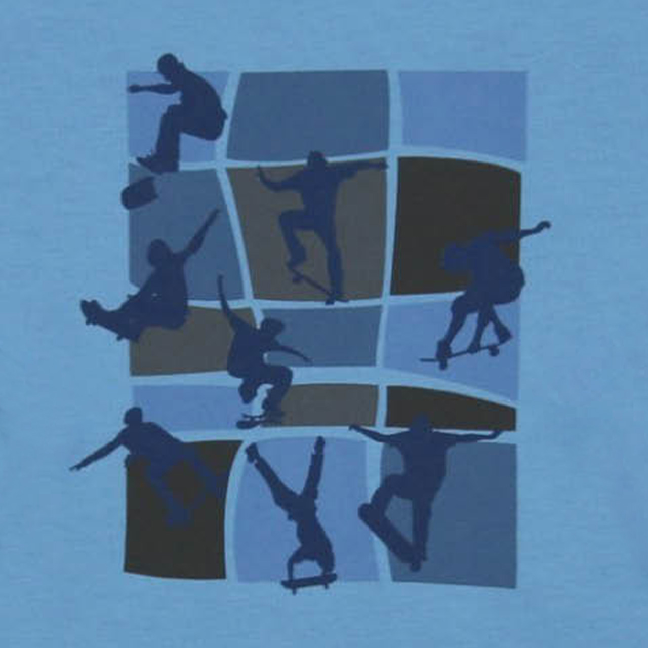 Langarmshirt Skater-Druck blau