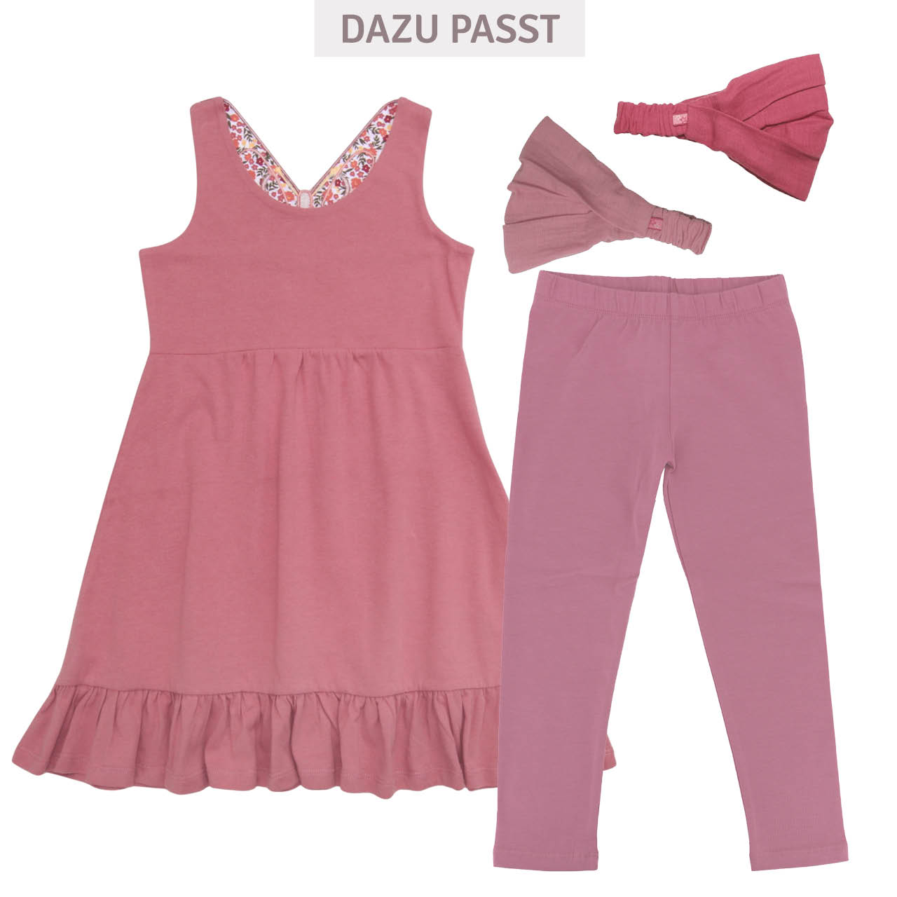 Elastische Uni Basic Leggings rosa