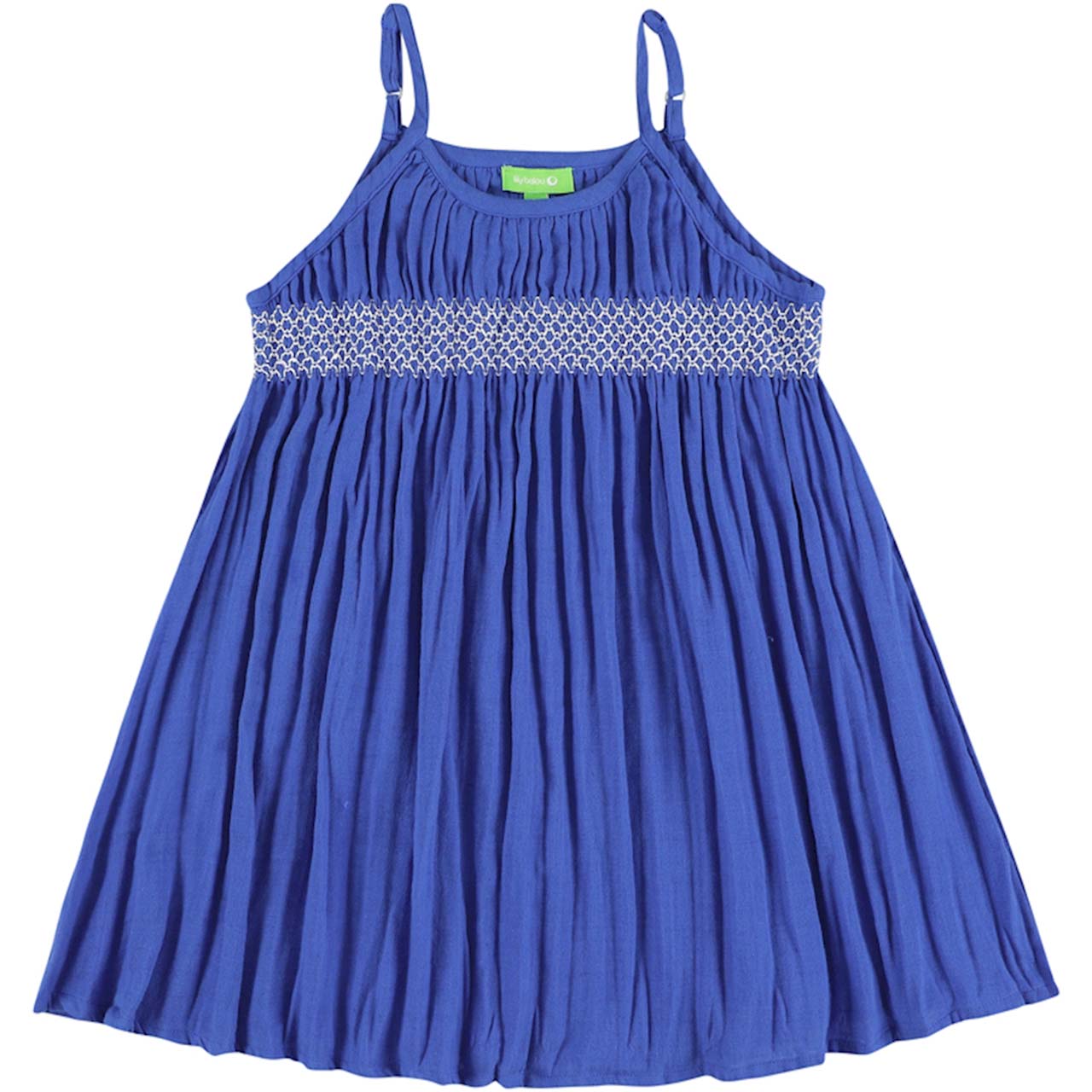 Sommer Kleid Musselin Spaghettiträger blau