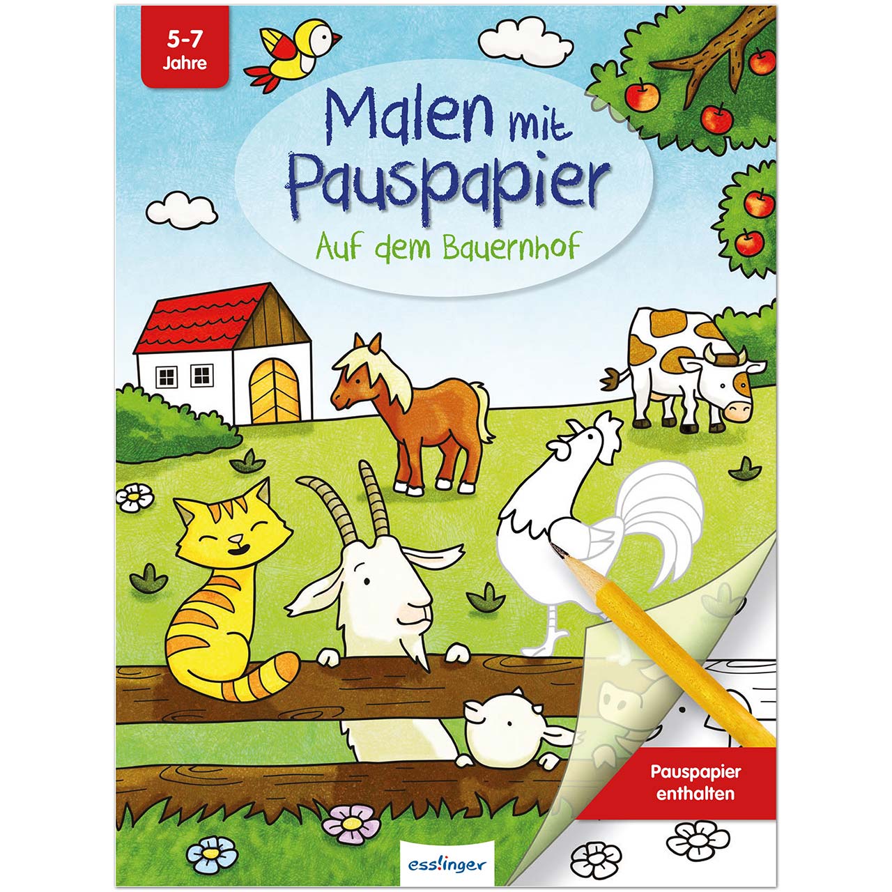 Malbuch mit Pauspapier für Kinder ab 5 Jahre - Bauernhof