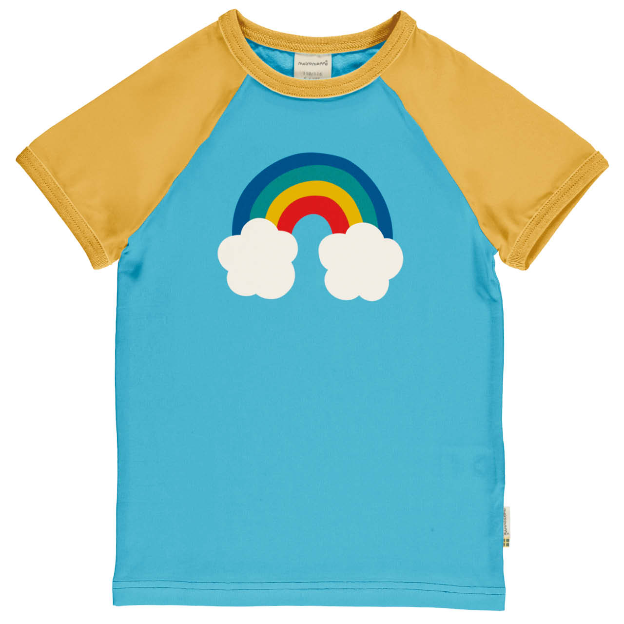 Weiches Raglan T-Shirt Regenbogen hellblau
