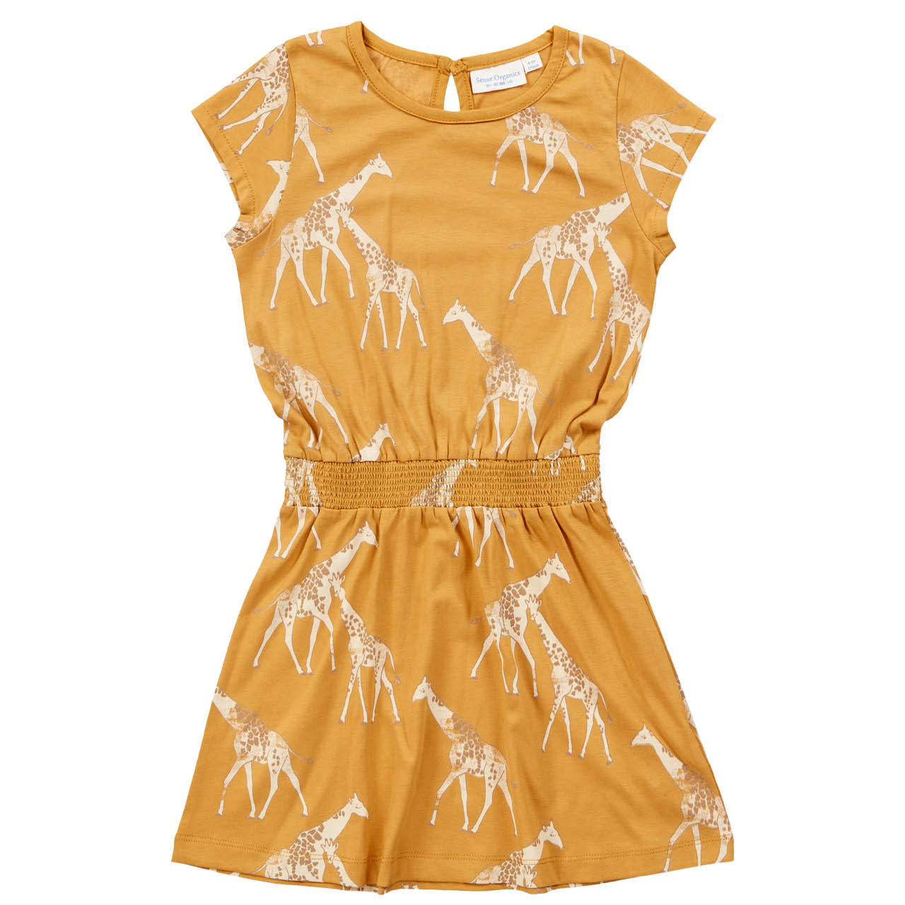 Leichtes Sommer Kleid Giraffen senf-gelb