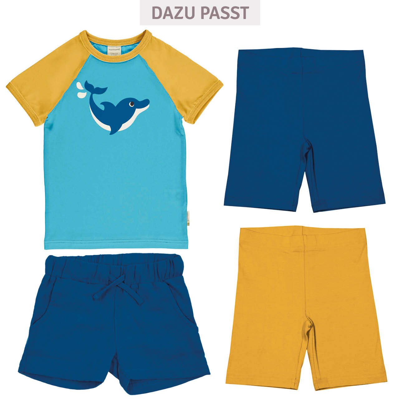 Weiches Raglan T-Shirt Delfin hellblau