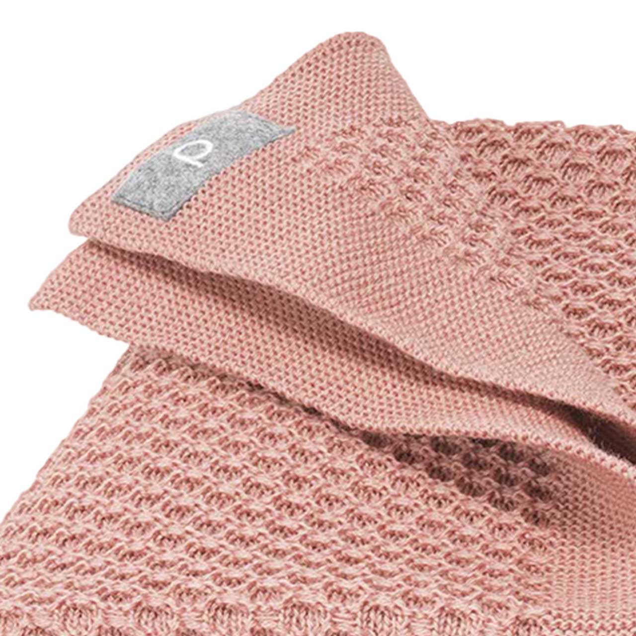 Leichte Waben Strickdecke Wolle 80x100 cm rosa
