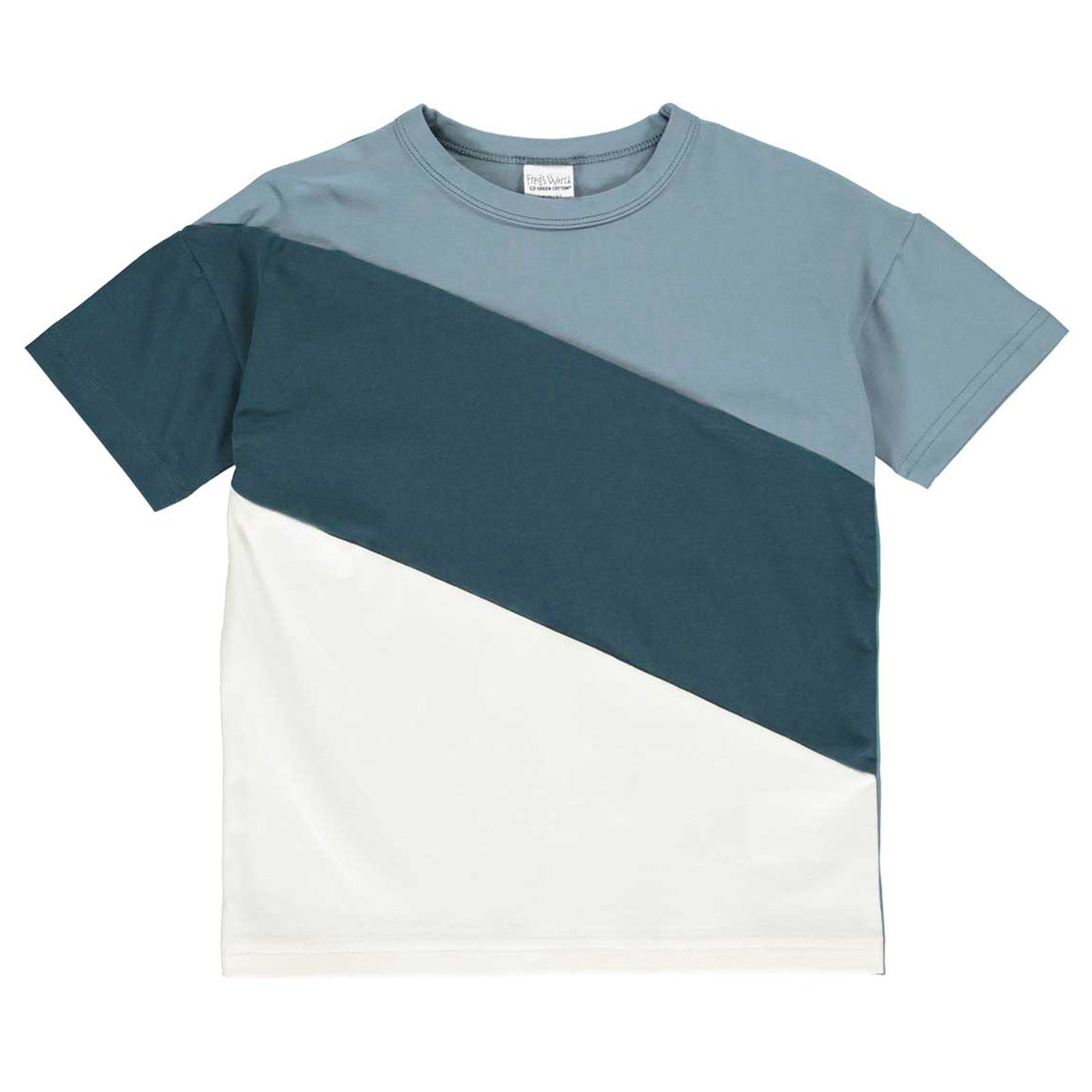 Shirt kurzarm Block-Streifen Blautöne