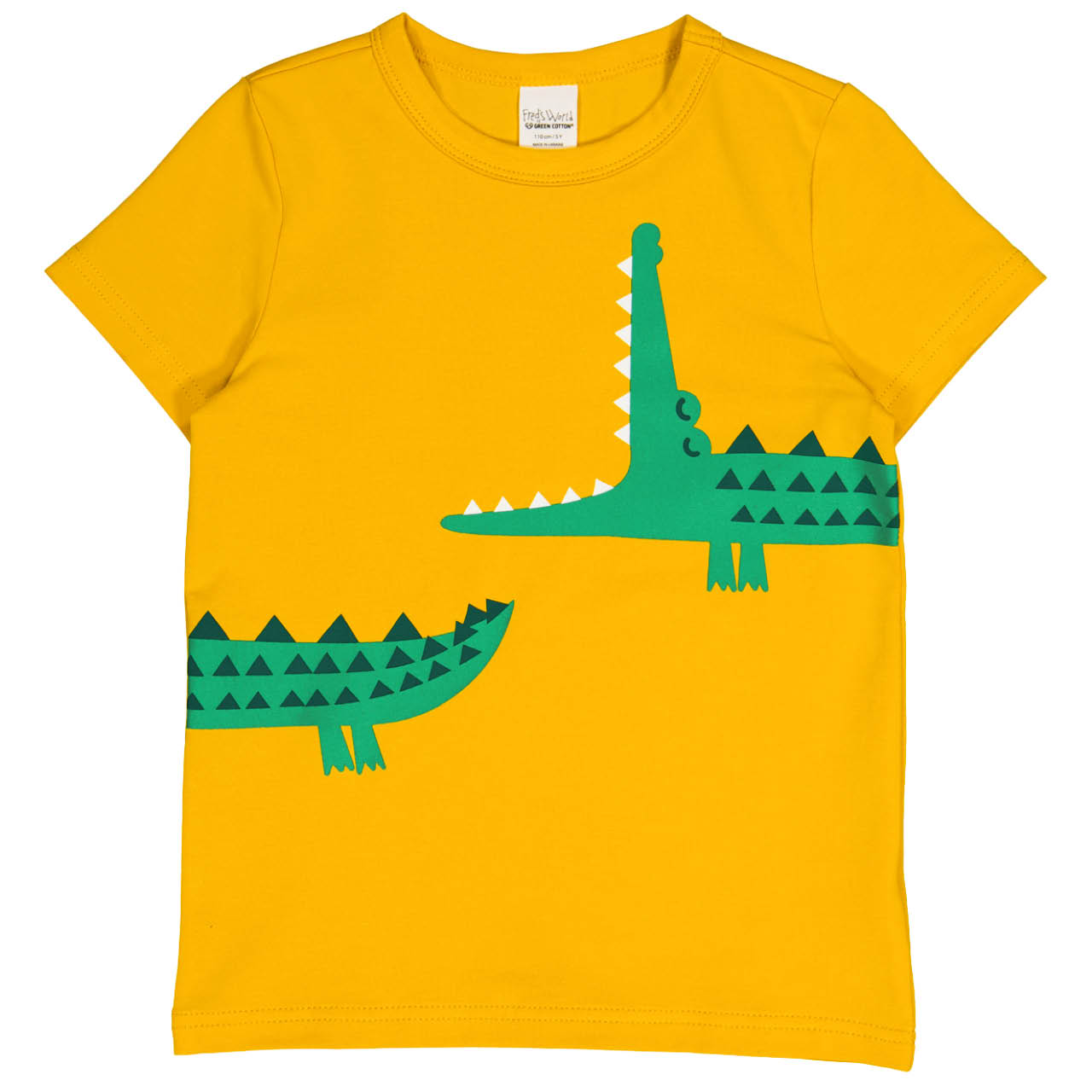 Hochwertiges T-Shirt Krokodil gelb