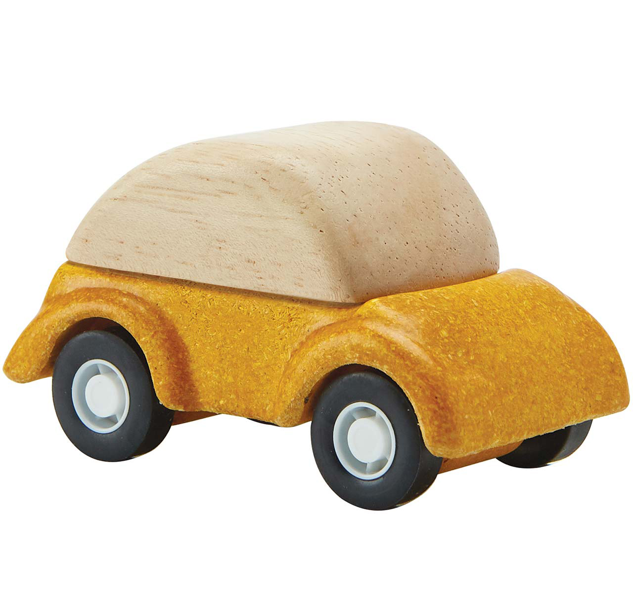 Spielzeug Auto aus Holz ab 3 Jahren gelb - 6 cm lang