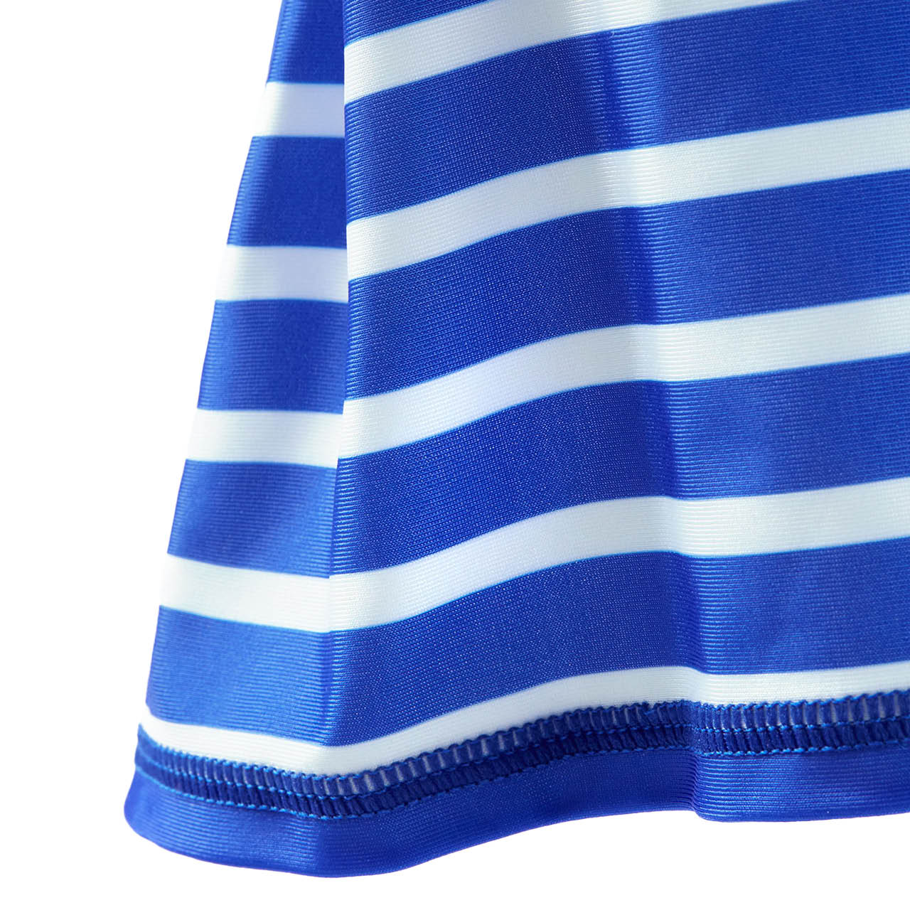 Bademütze Nackenschutz Streifen blau
