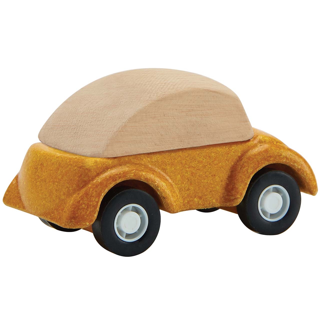 Spielzeug Auto aus Holz ab 3 Jahren gelb - 6 cm lang