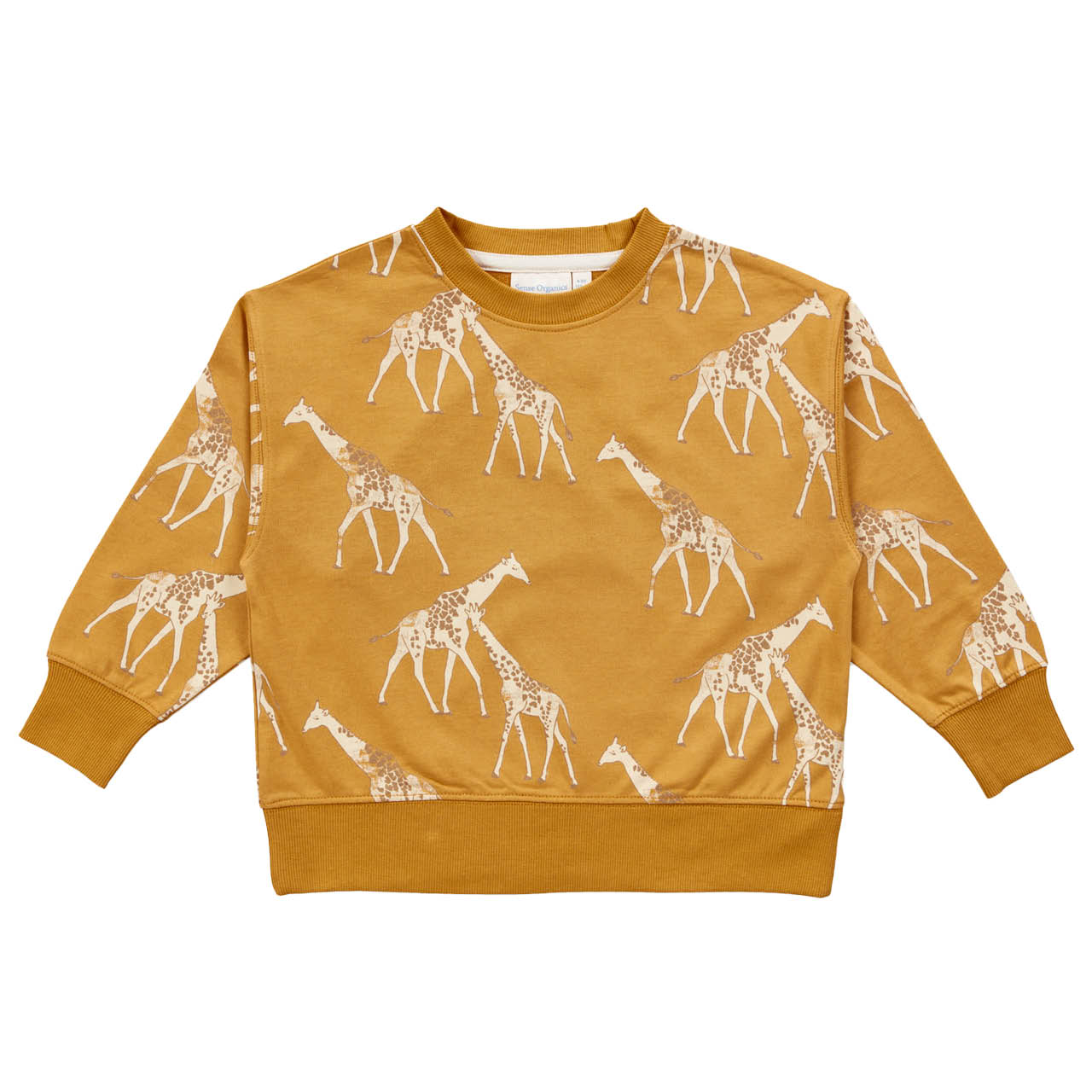 Leichter Sweater Giraffen senf-gelb