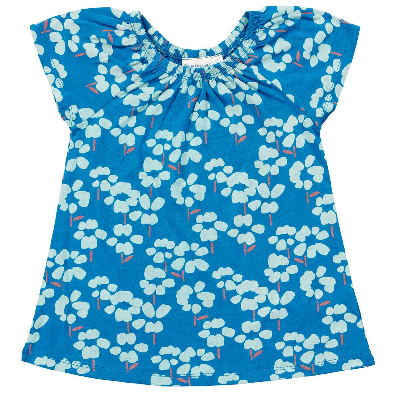 Mädchen Shirt-Tunika Blumen blau