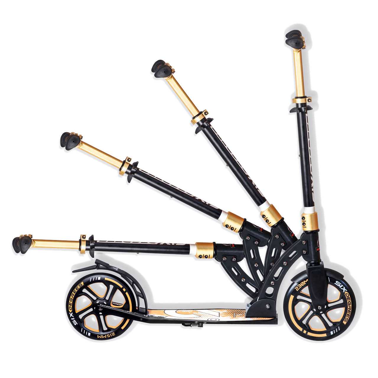 Alu Scooter in Gold mit 215/230mm-Rädern
