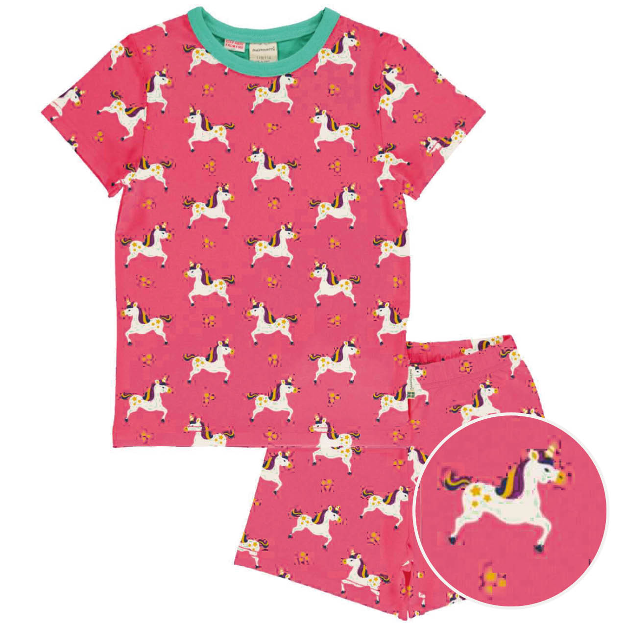 Sommerlicher Schlafanzug Einhorn rosa
