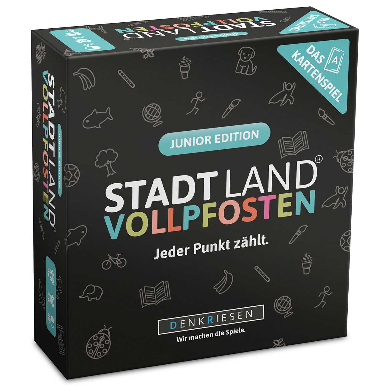 Stadt Land Vollpfosten- Das Kartenspiel- Junior Edition ab 8
