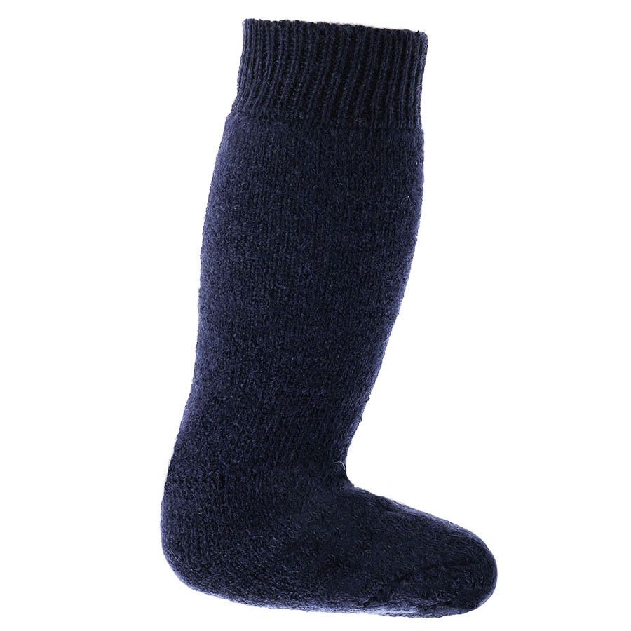Lange Vollplüsch Socken Wolle warm dick marine