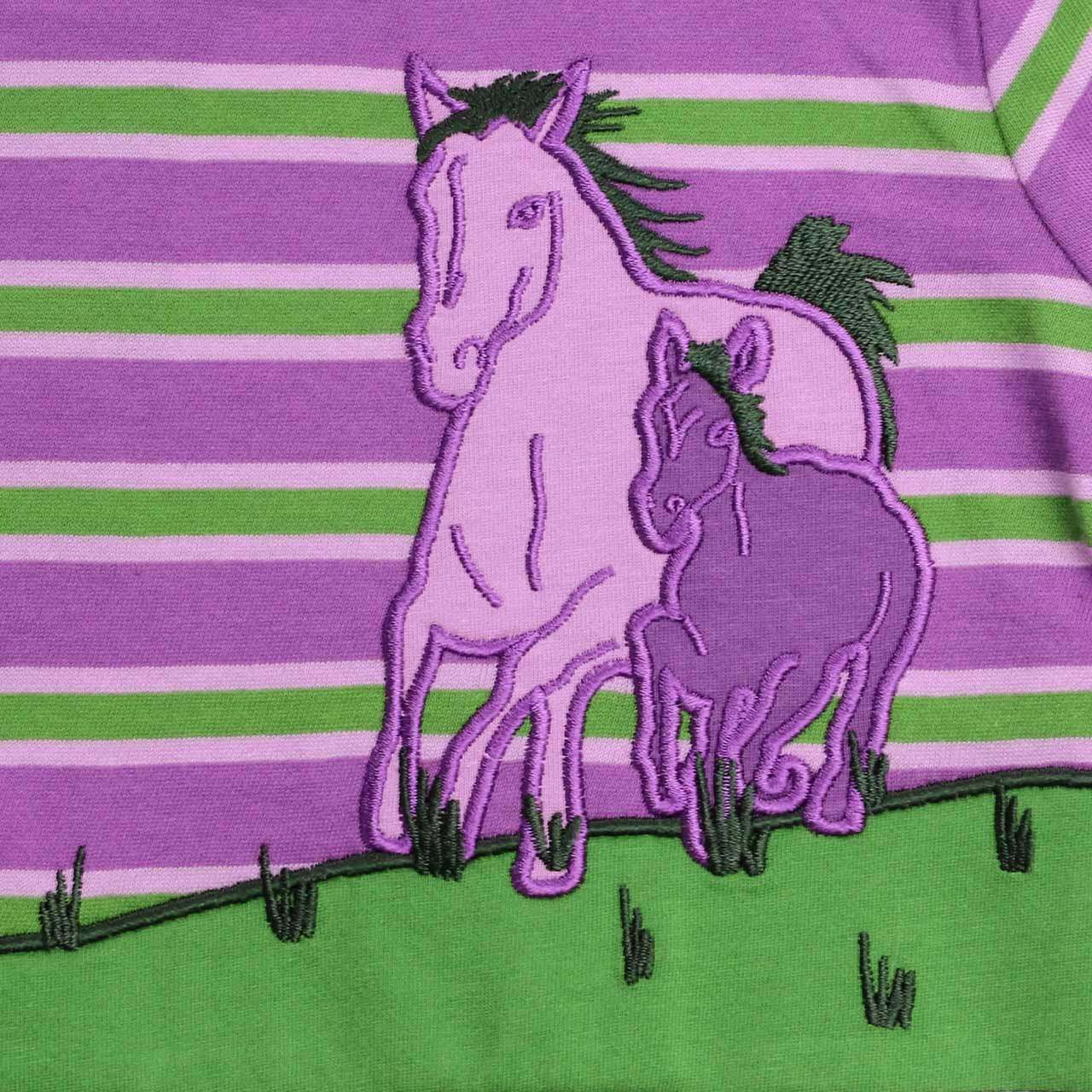Jersey Kleid kurzarm Pferde in lavendel