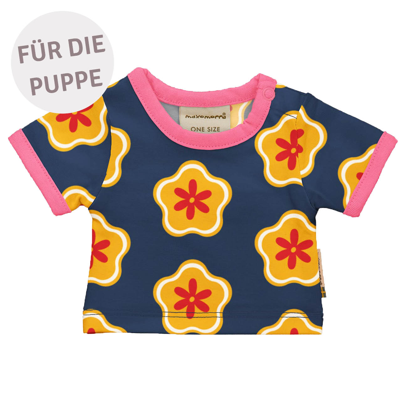Puppenkleidung T-Shirt Blumen navy
