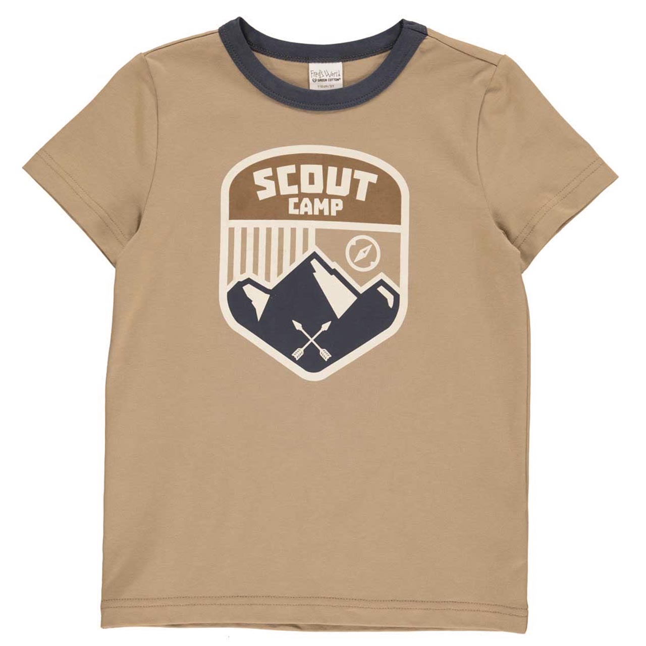 Shirt kurzarm Scout Camp Motiv beige