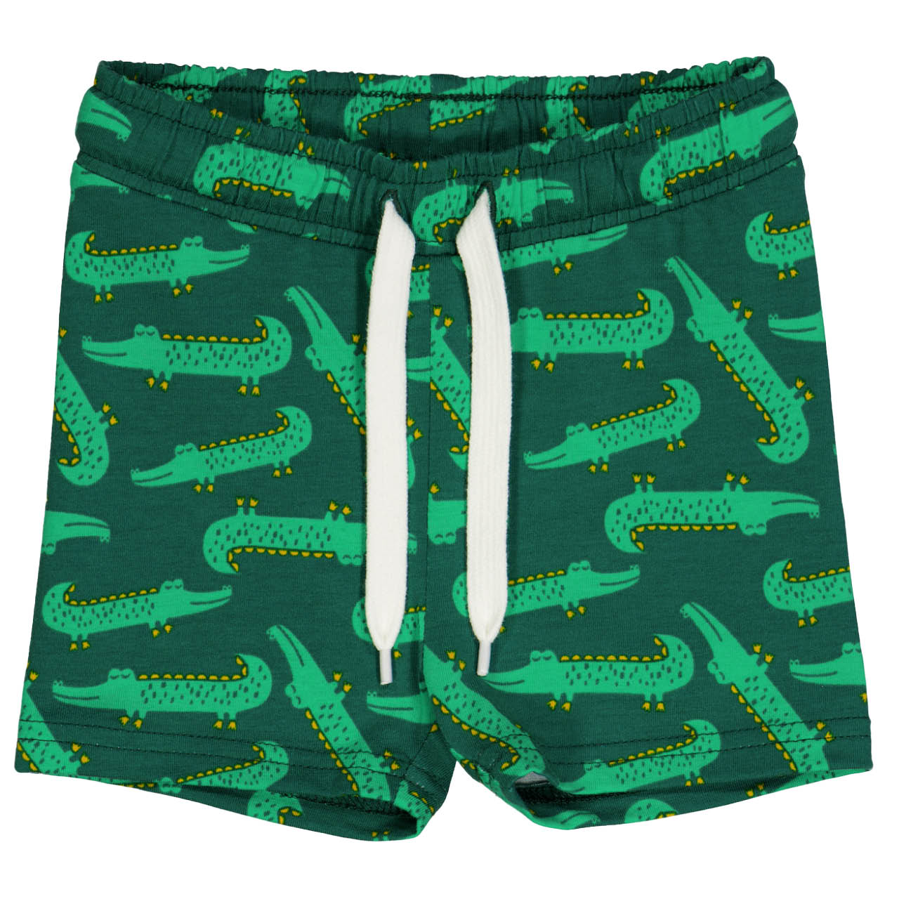 Weite Jersey Shorts Krokodile grün