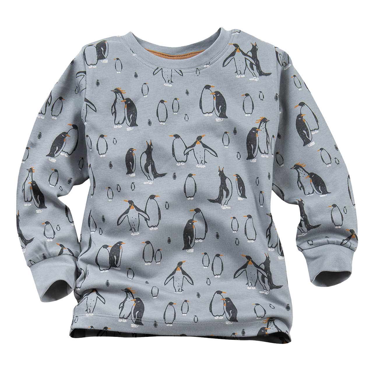 Weicher Schlafanzug Pinguine silbergrau