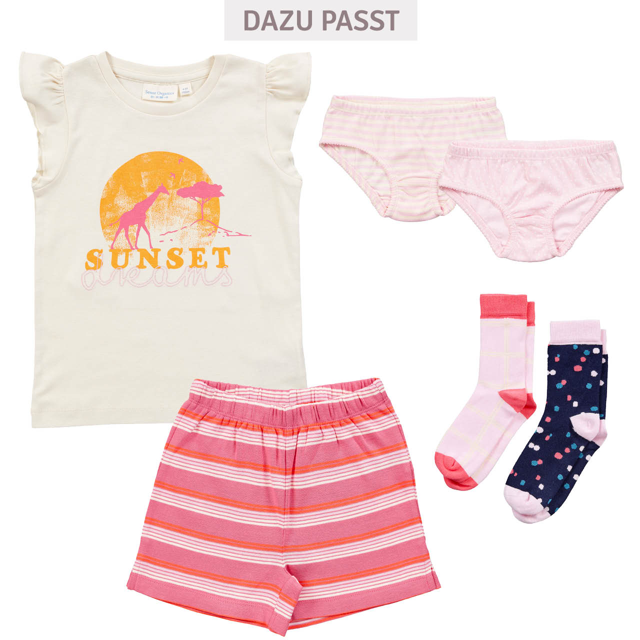 Sommer Kinder Schlafanzug kurz Streifen pink
