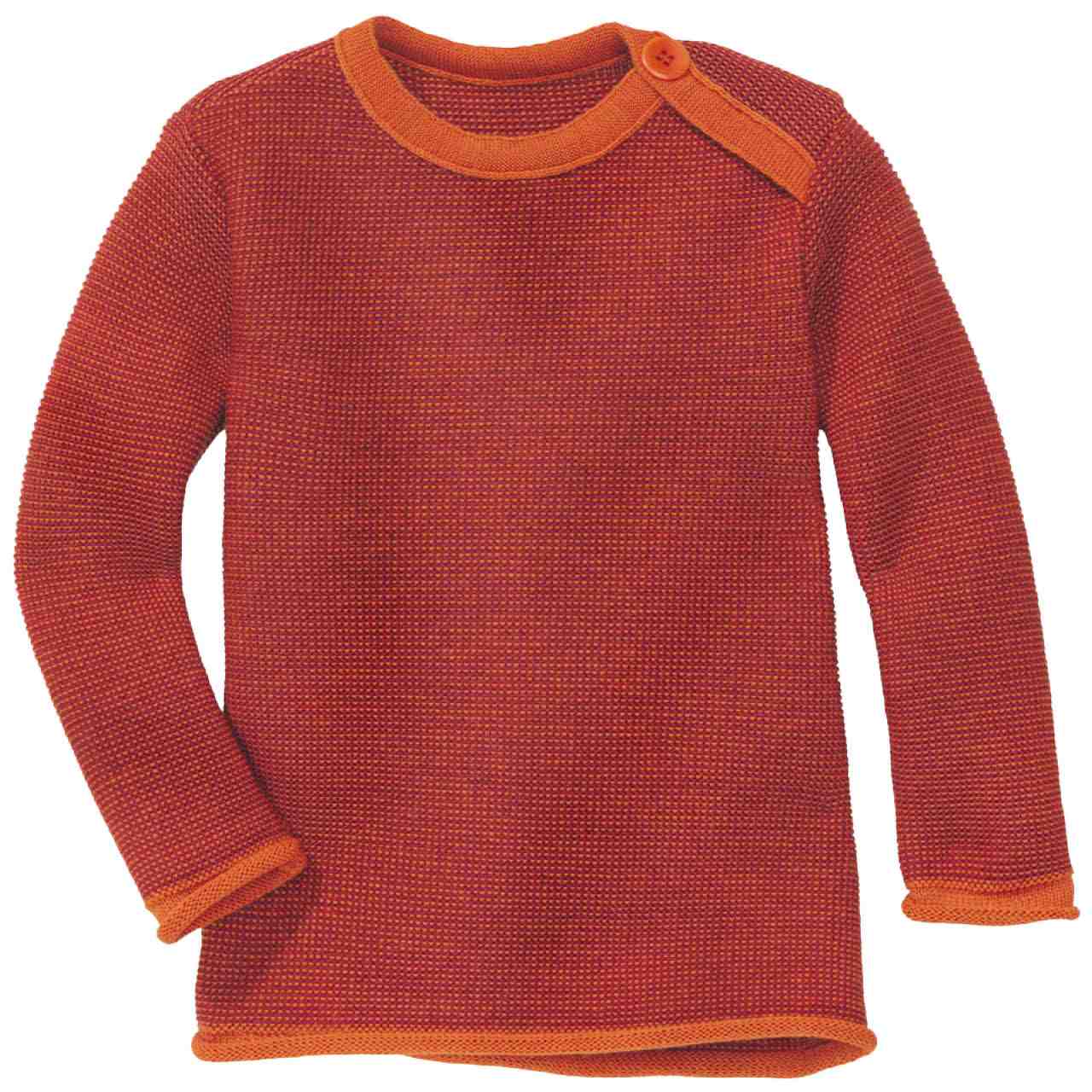 Pullover Baby Schurwolle orange-cassis