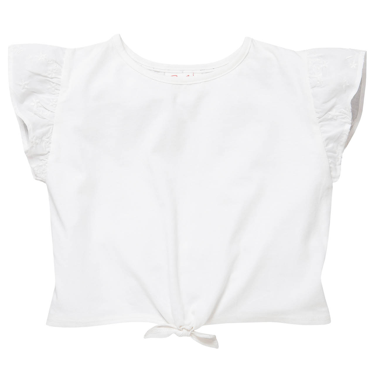Sommerliches T-Shirt Knotendetail weiß