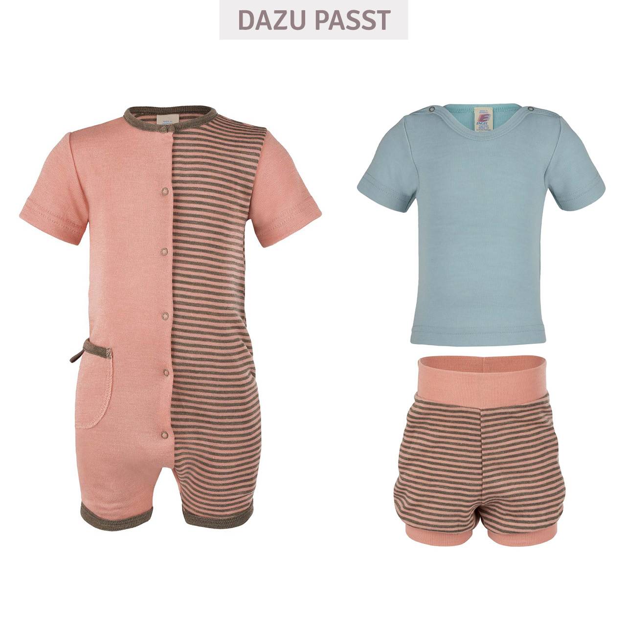Babyshorts Wolle Seide in lachs