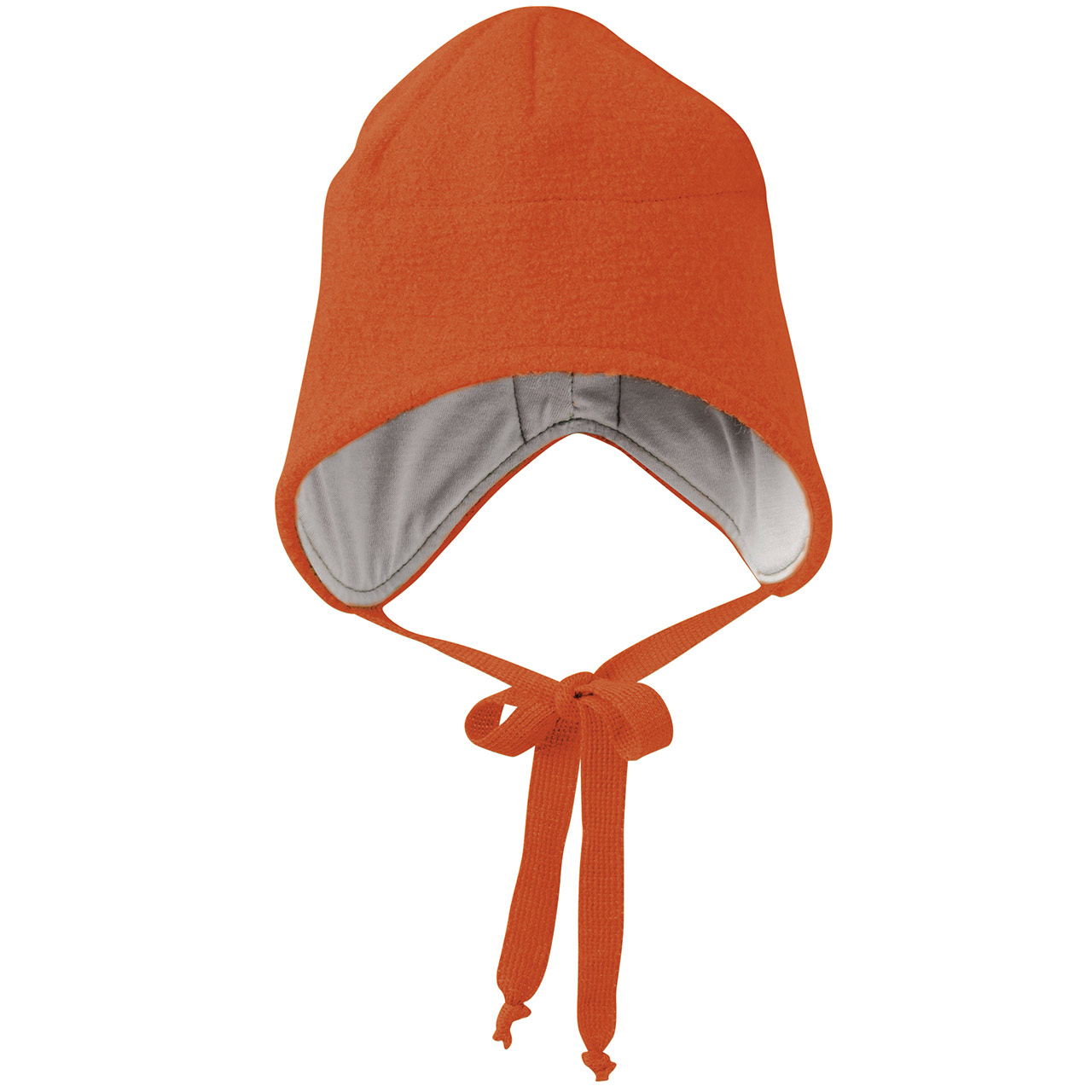 Wintermütze Wolle orange Ohrenschutz