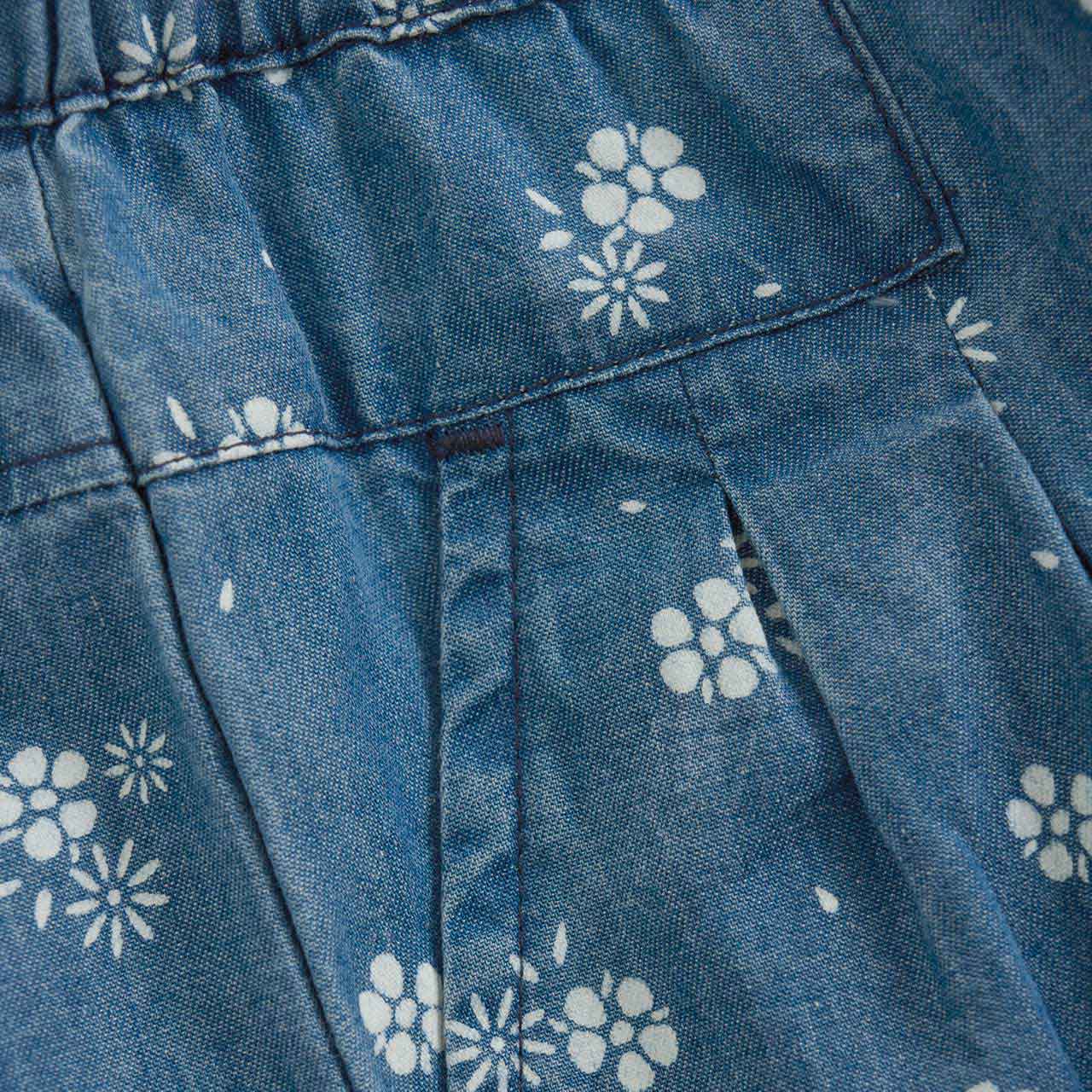 Leichte Babyhose Chambray Blumen jeansblau