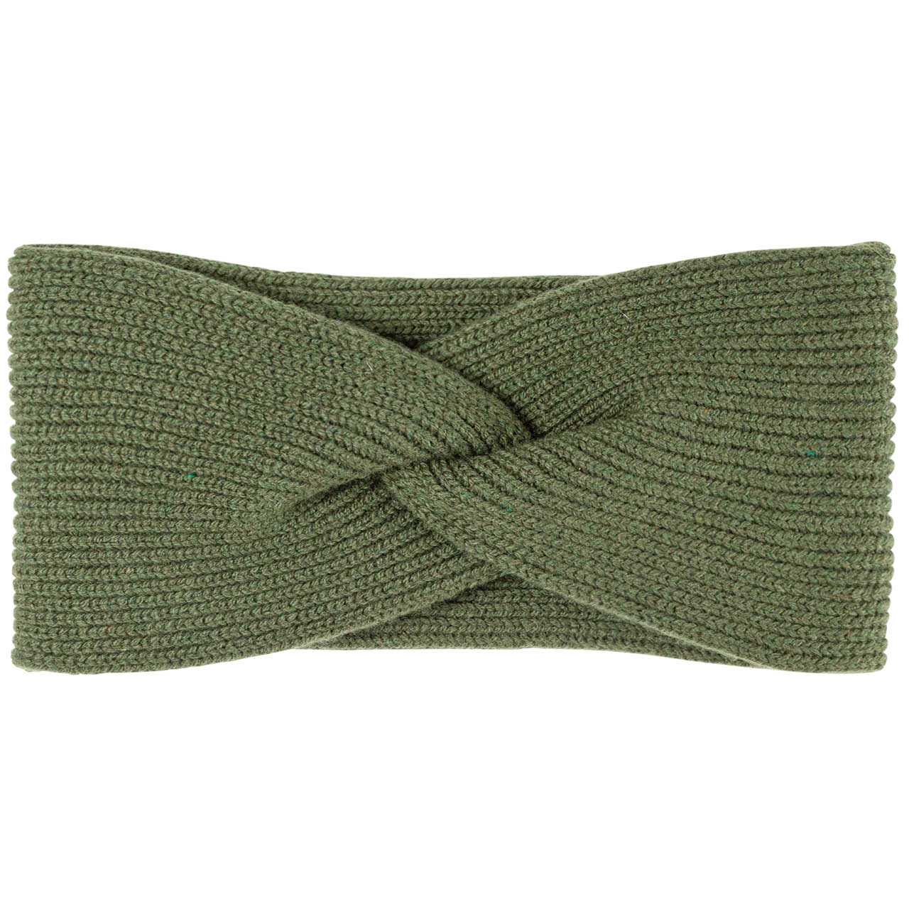 Damen Wolle Kaschmir Stirnband oliv-grün