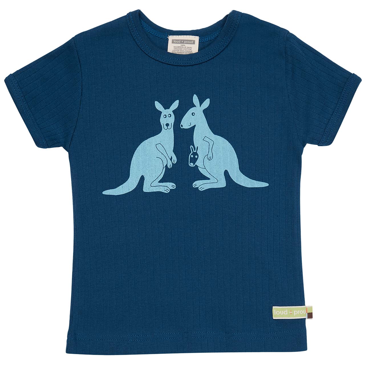 Weiches T-Shirt Rippe Känguru marine