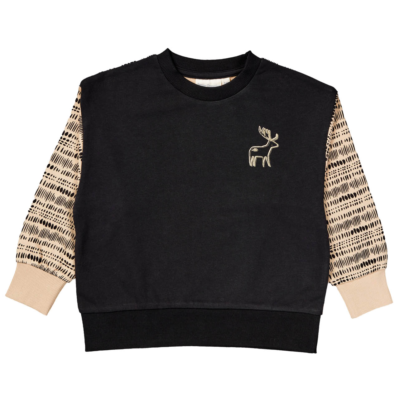 Robuster Sweater Strichmuster schwarz
