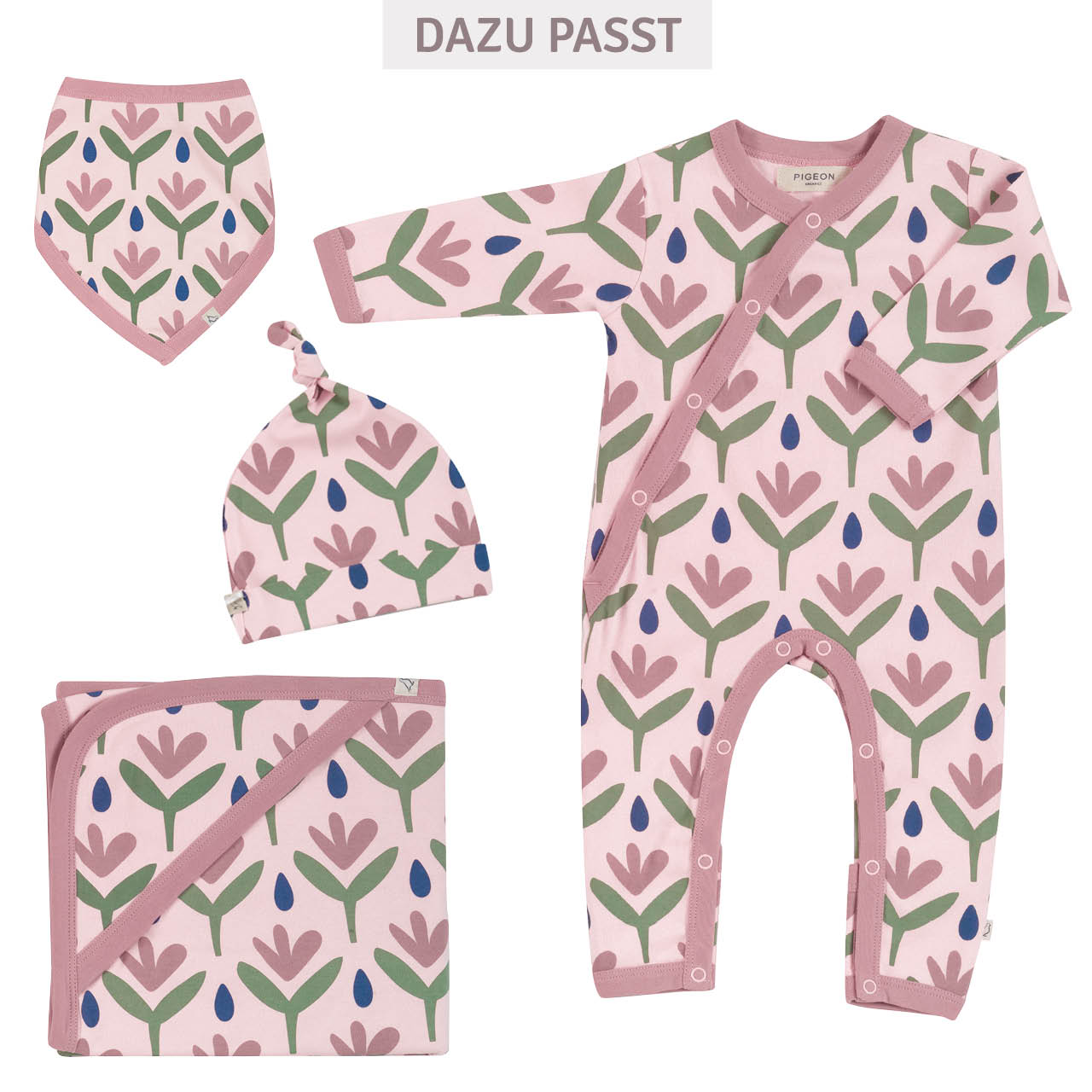 Babymütze Knoten Blumen Design rosa