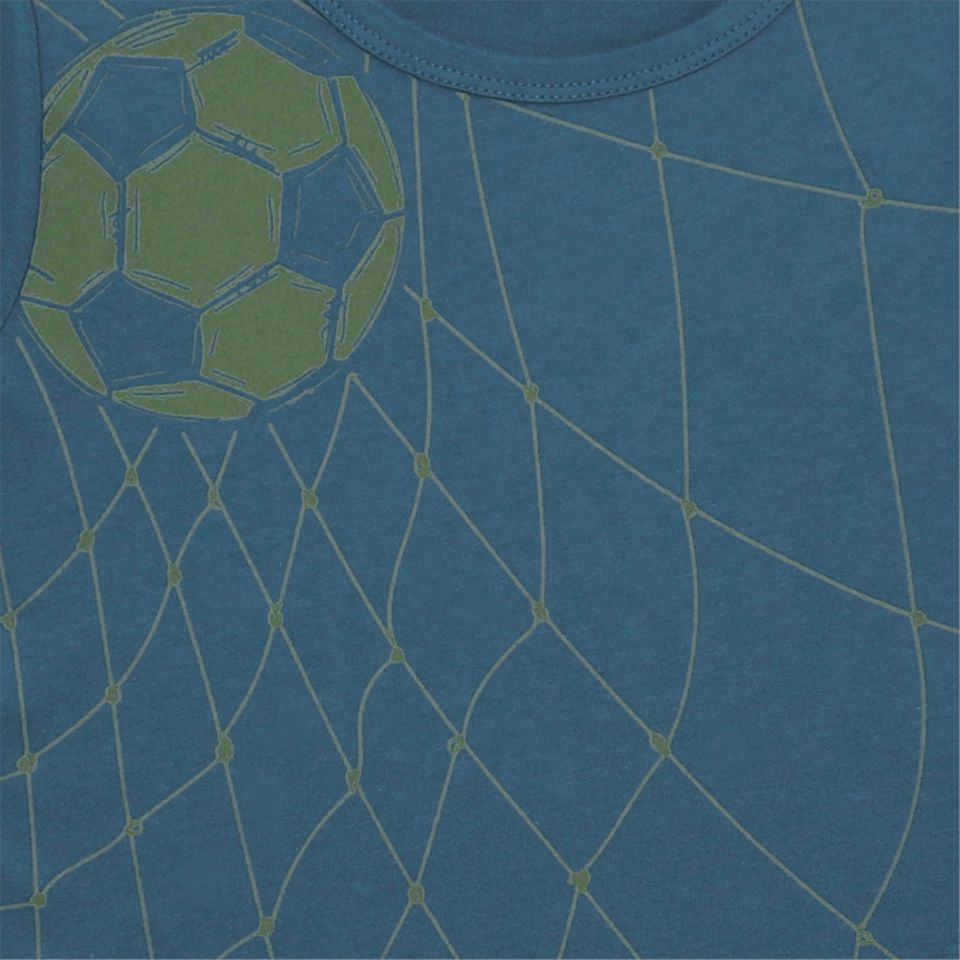 Edles T-Shirt Fussball-Druck blau