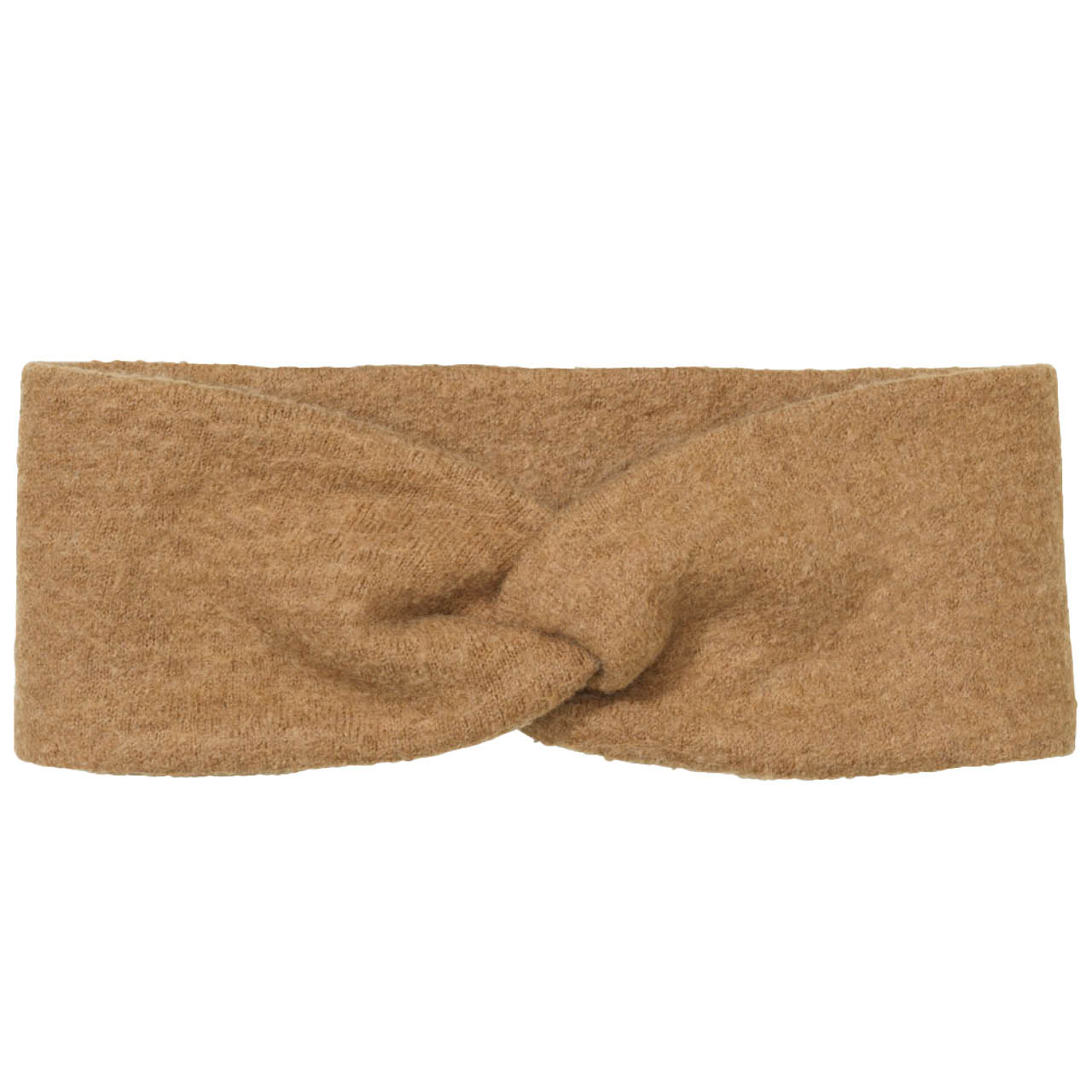 Warmes Stirnband Wolle karamell-braun