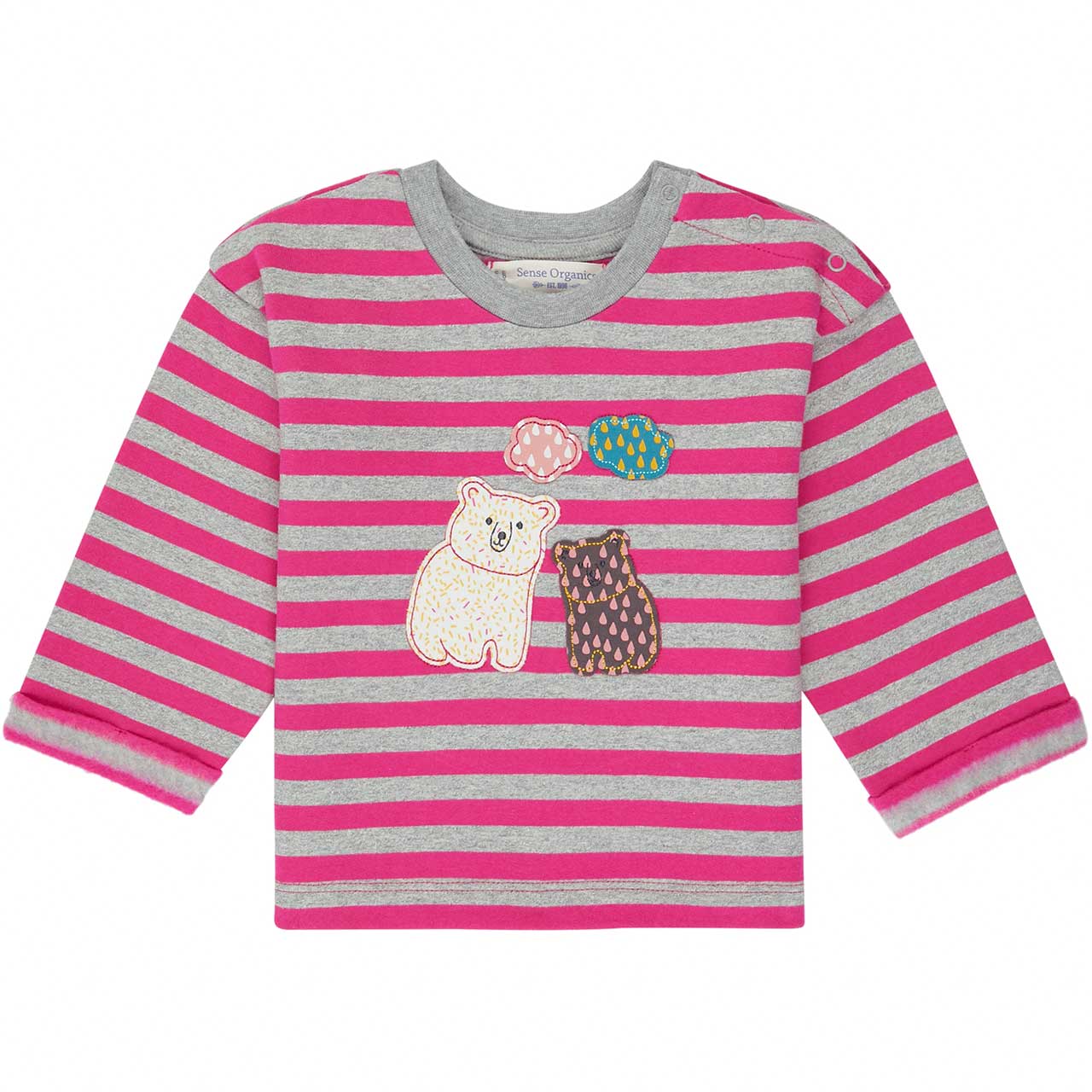 Baby  Sweater  mit  Eisbär-Aufnäher  pink