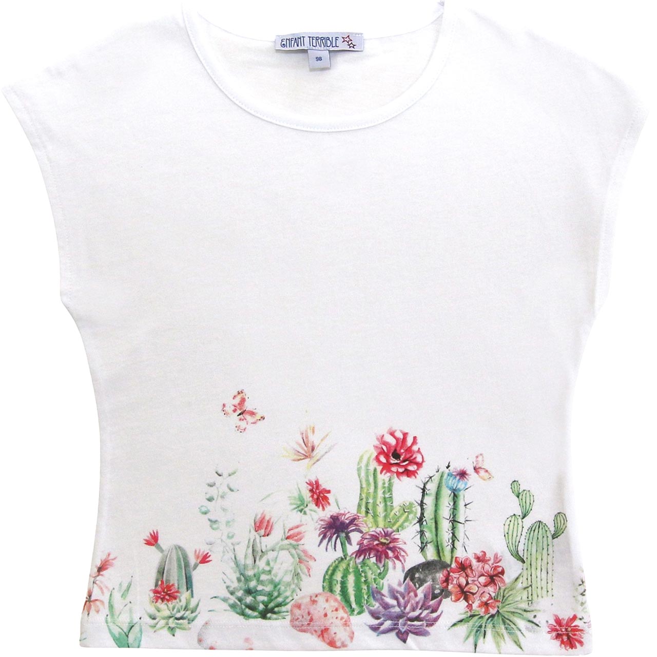 Sommer Shirt Kaktus-Druck in weiß
