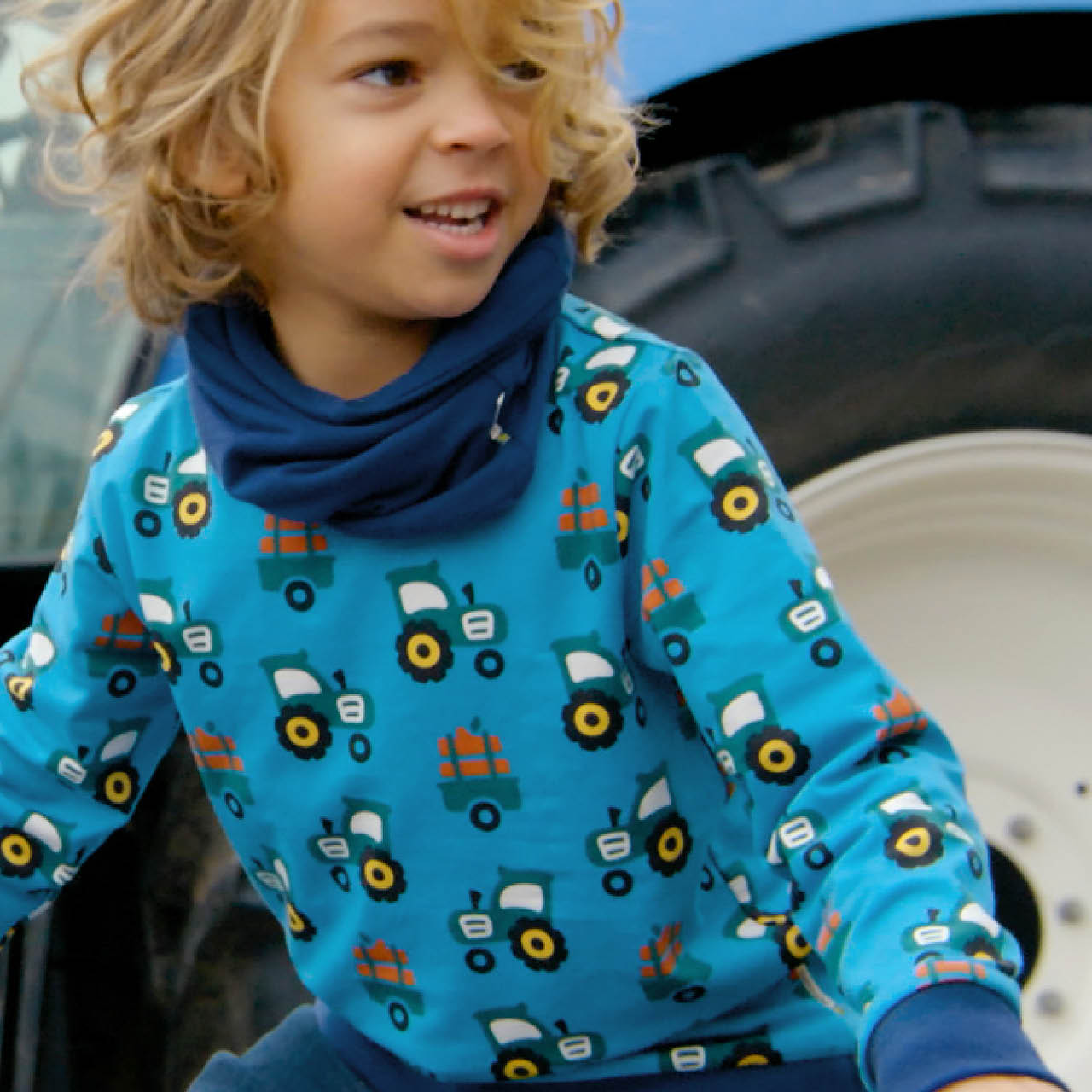 Cooles Sweatshirt gefüttert Traktor jeansblau