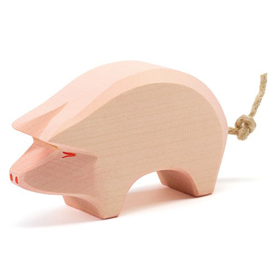 Schwein Holzfigur Rüssel tief 6 cm hoch