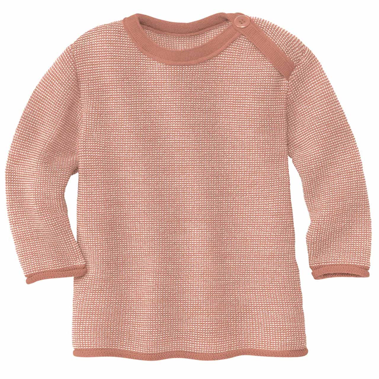 Babypullover rosa Melange Wolle