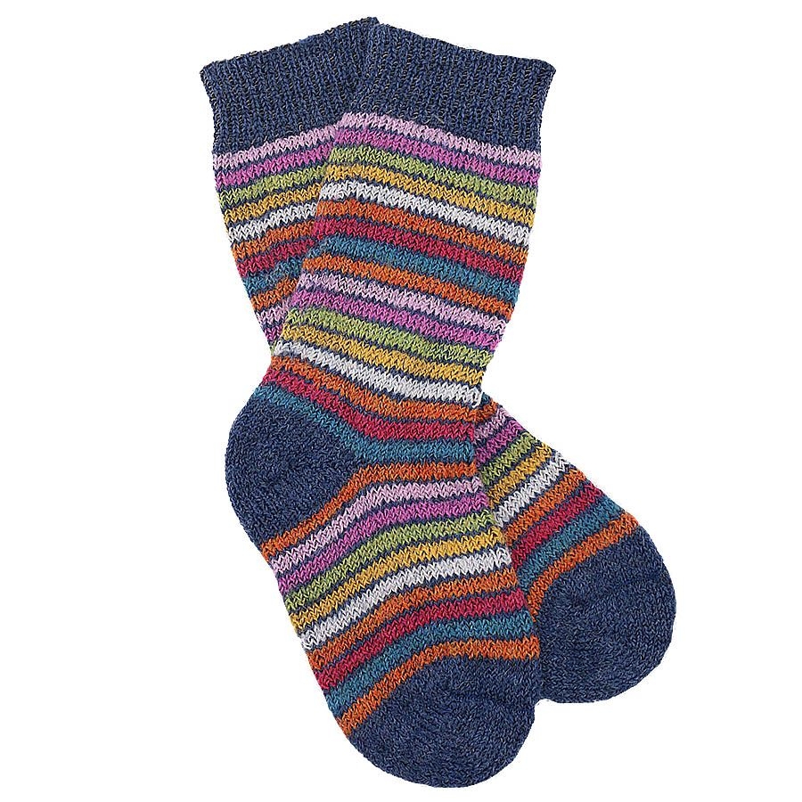 Lange Vollplüsch Socken Wolle warm dick blau