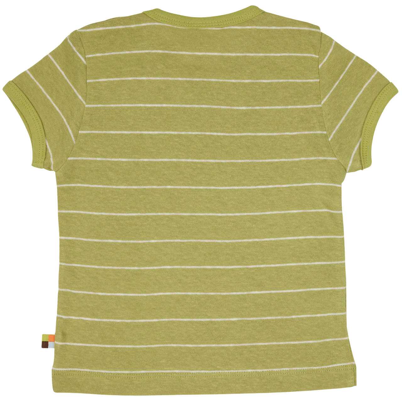 Leichtes Leinen Shirt kurzarm hellgrün geringelt