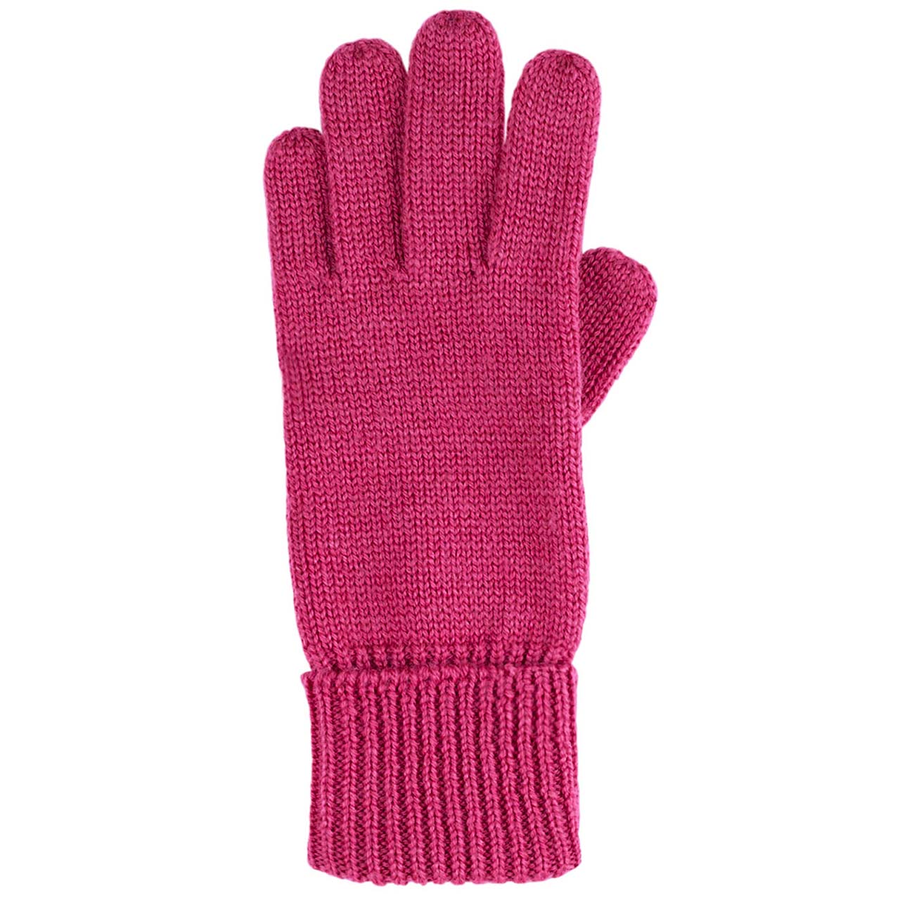 Strick Woll Fingerhandschuhe pink
