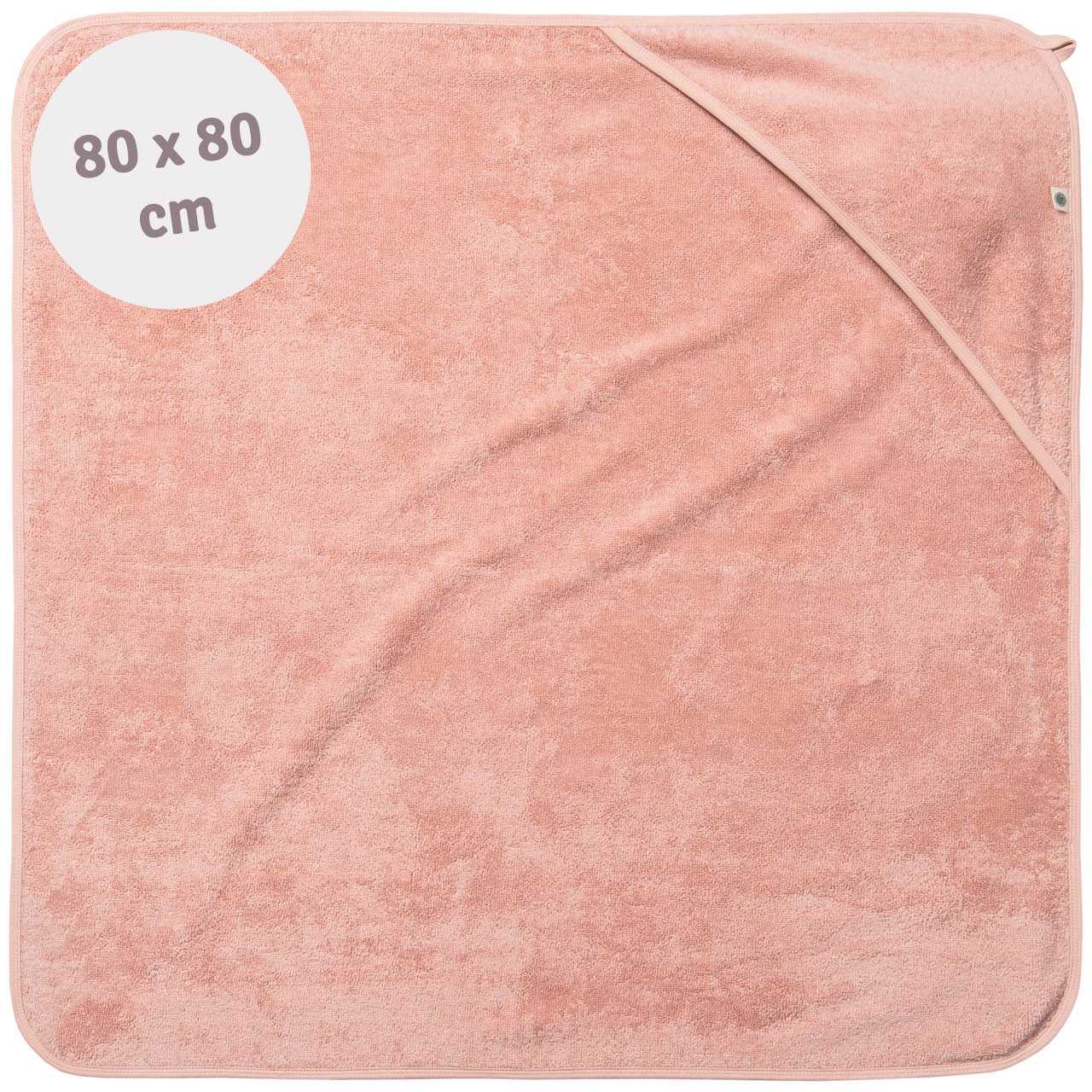 Kapuzenhandtuch Bio Baumwolle 80 x 80 cm rosa