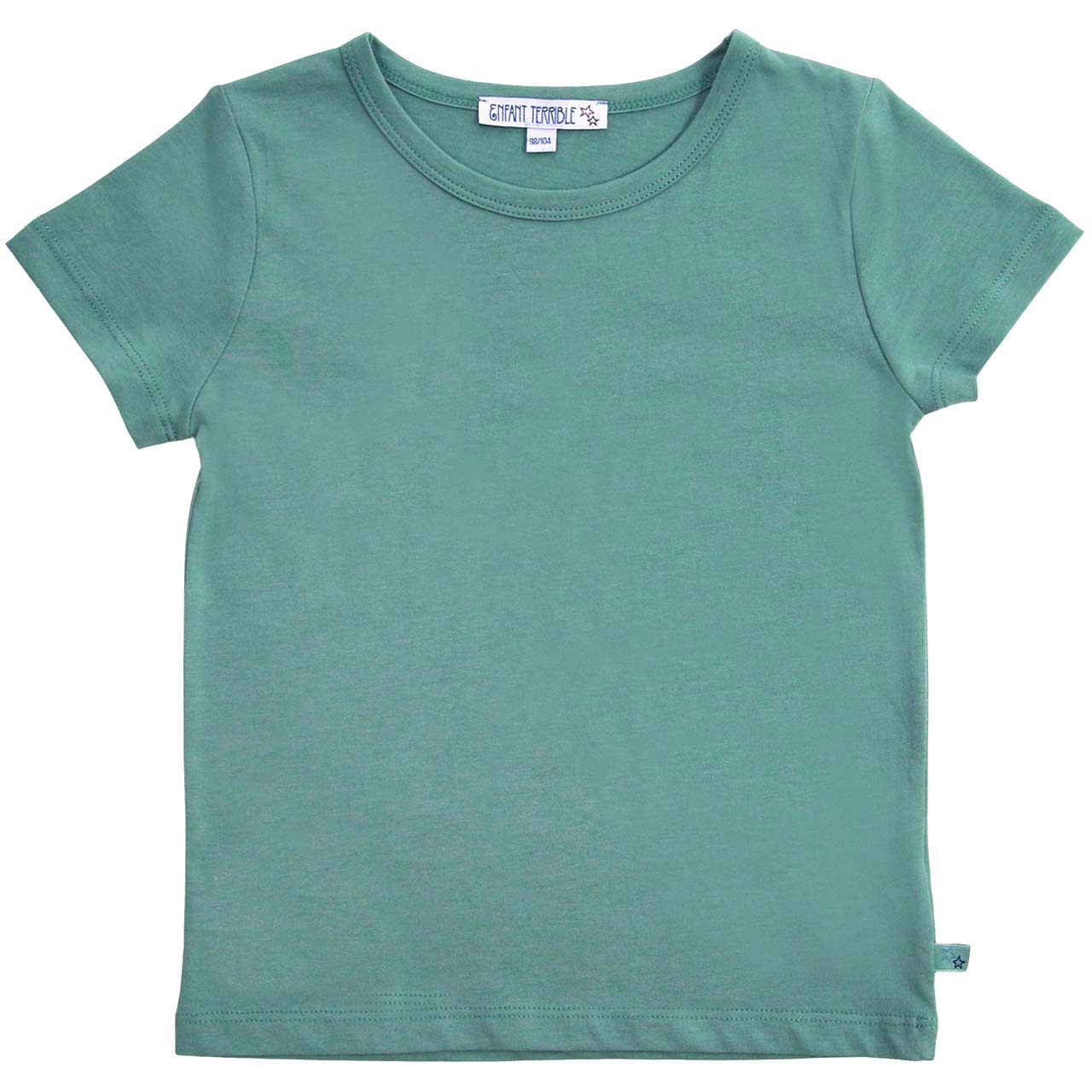 Shirt kurzarm uni Basic salbei-grün