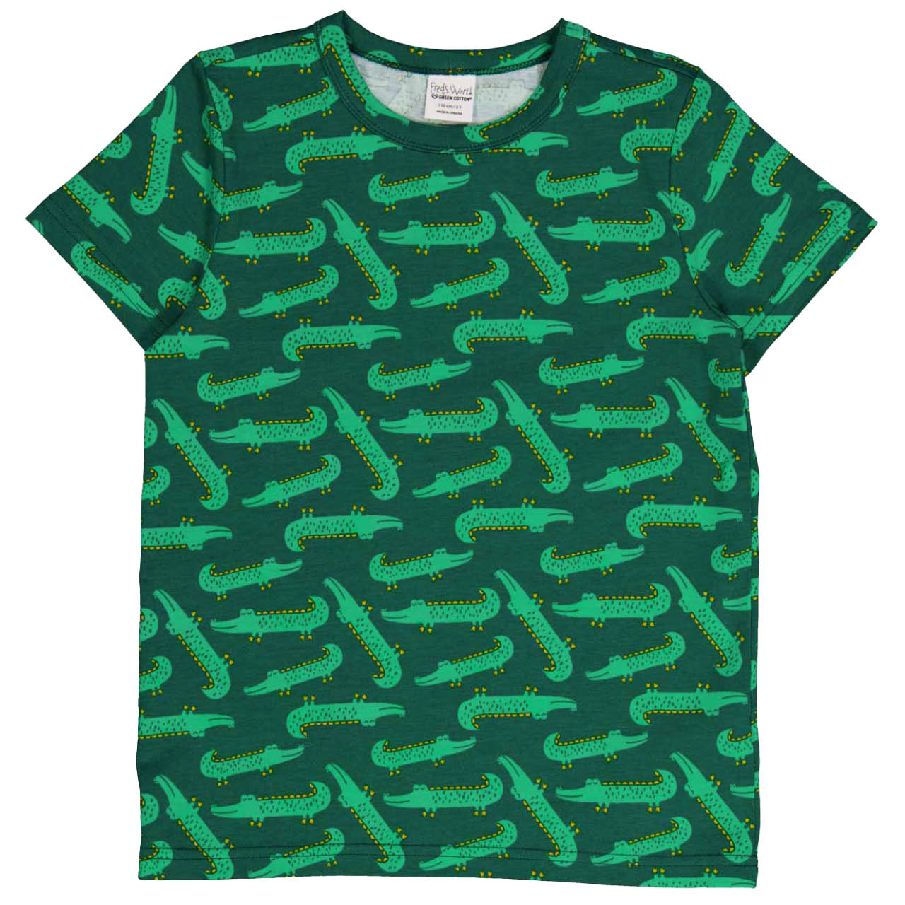T-Shirt Krokodil Alloverprint grün
