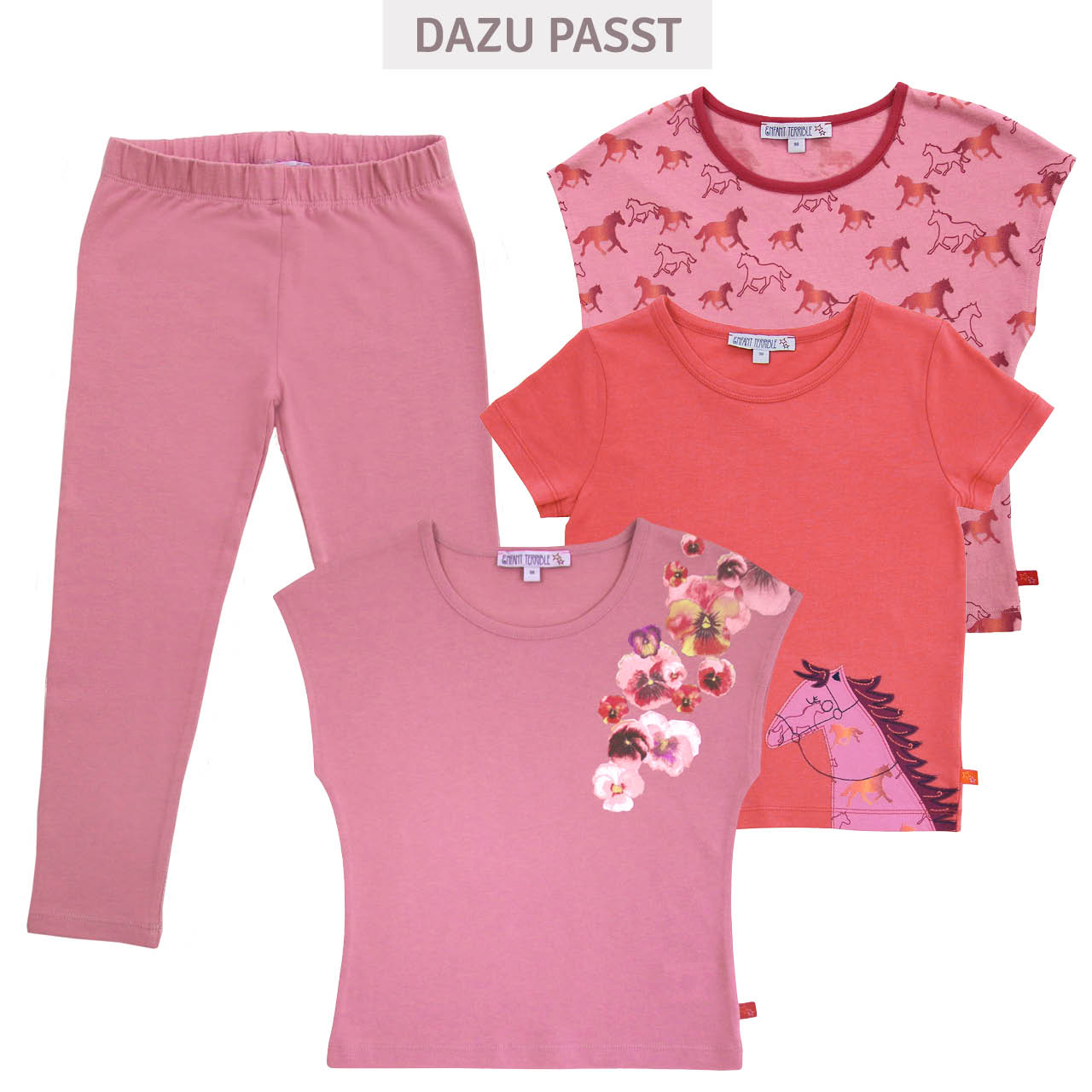 Elastische Uni Basic Leggings rosa